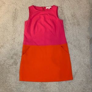 Hot pink and orange mini dress from LOFT